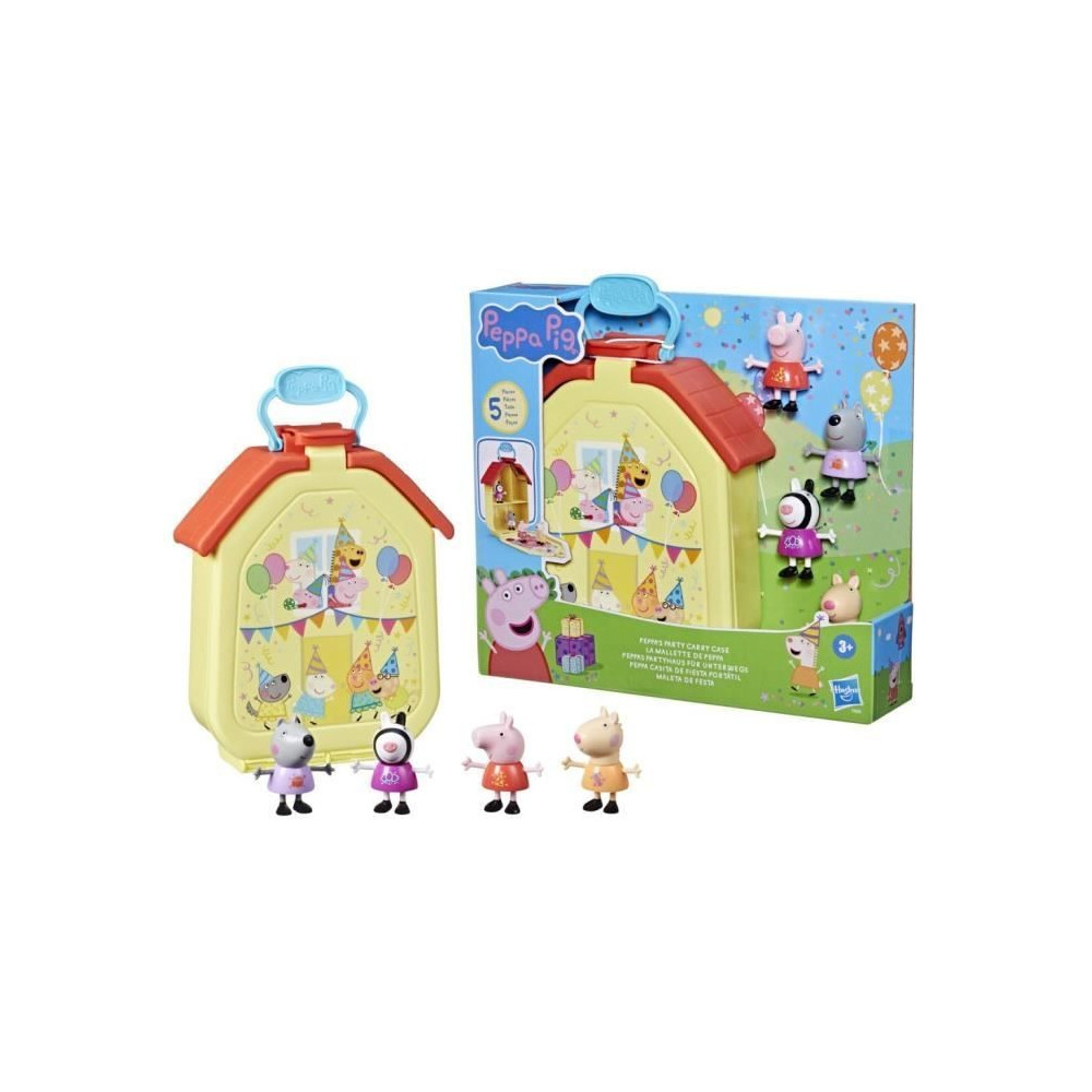 Peppa Pig, coffret La mallette de Peppa avec maison pliable, 4 figuri