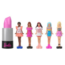 BARBIE Coffret Mini BarbieLand 6 rouge a levres avec mini poupées - J
