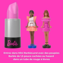 BARBIE Coffret Mini BarbieLand 6 rouge a levres avec mini poupées - J