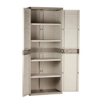 Armoire haute de rangement en résine - PLASTIKEN - TITANIUM - 4 étag