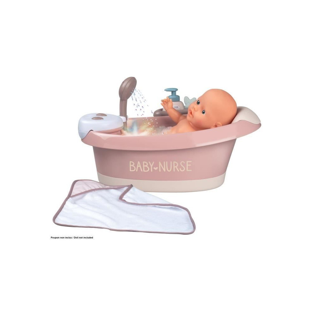Baignoire balnéo pour poupon jusqu'a 42 cm - Smoby Baby Nurse - Jets