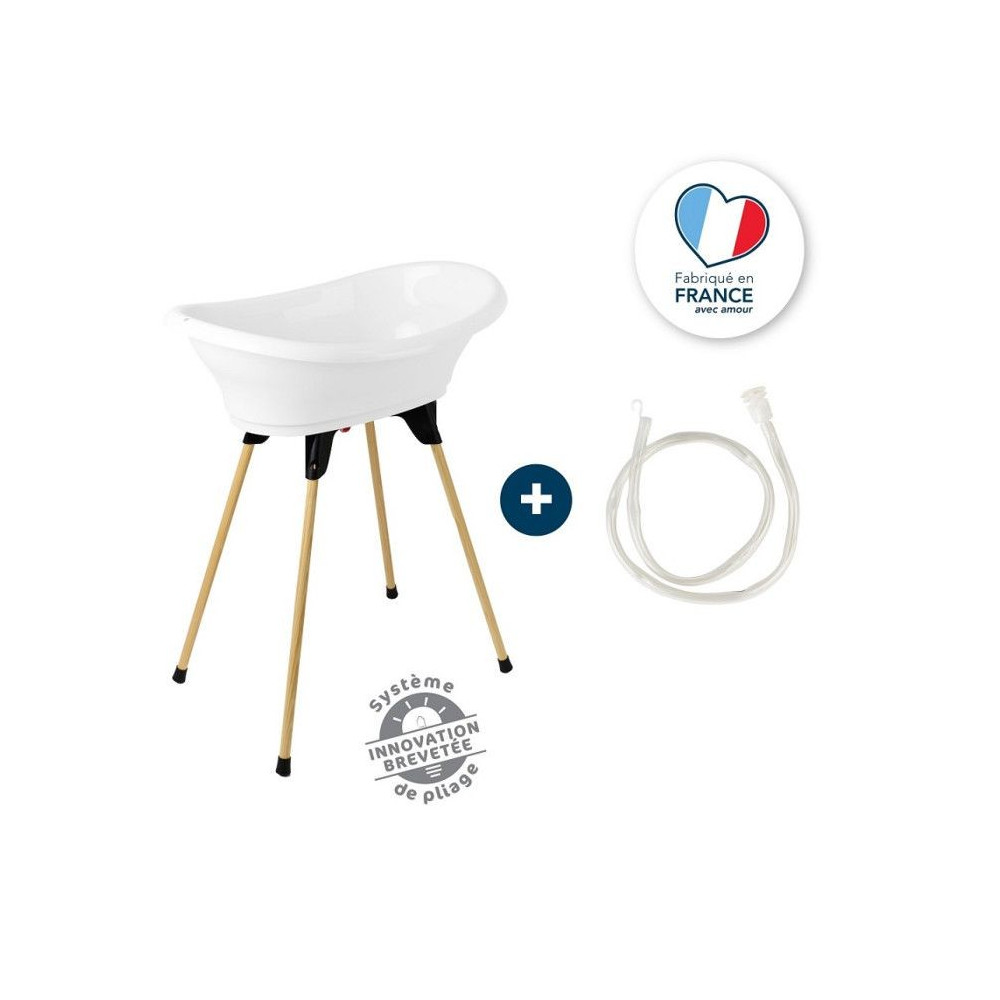 Kit baignoire VASCO Blanc Muguet : baignoire + pieds + tuyau de vidang