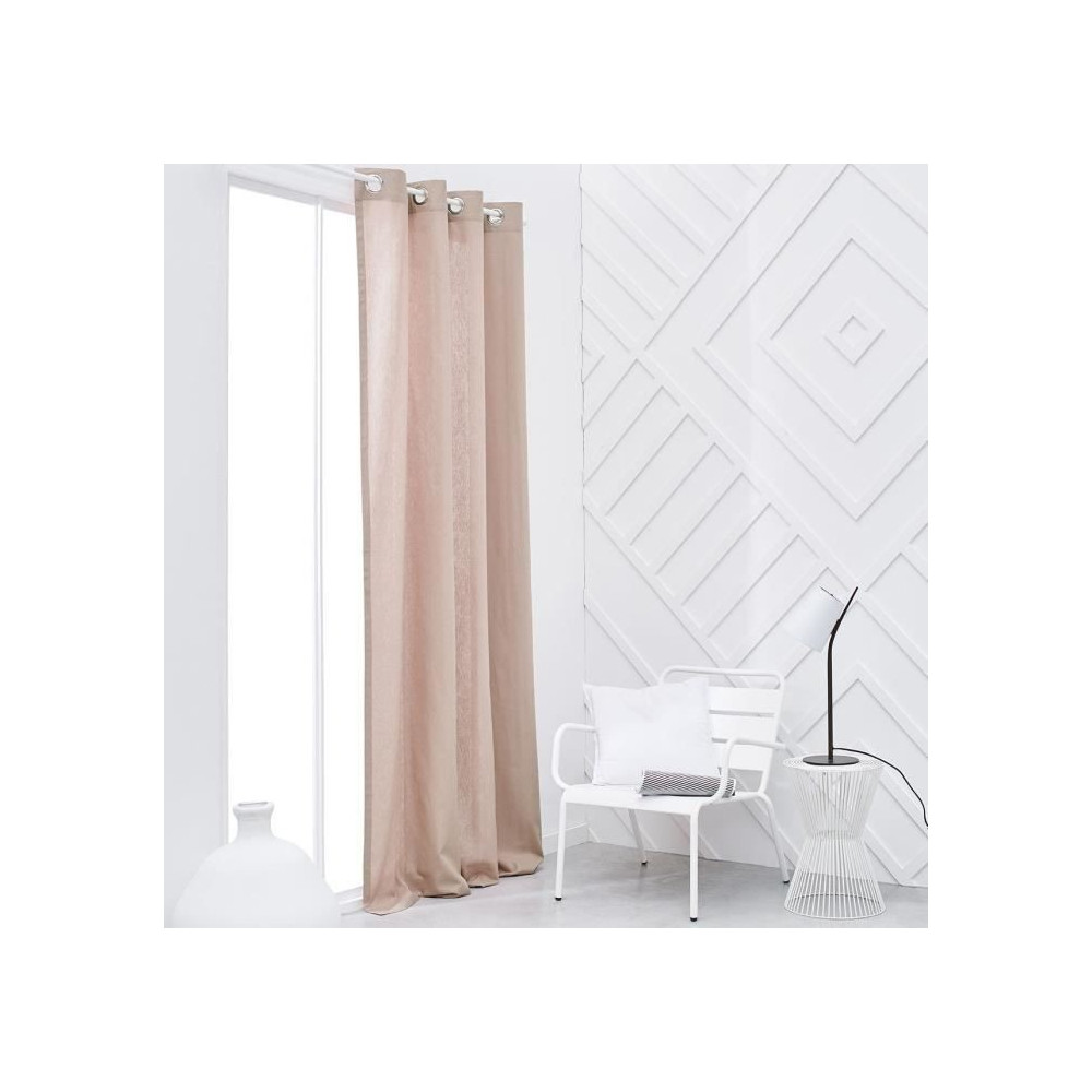 Rideau a oeillets TODAY - 140x240cm - 100% Coton - Rose