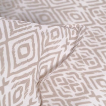 Parure de lit 2 personnes -TODAY - 240x200 cm - 100% Coton - Beige et