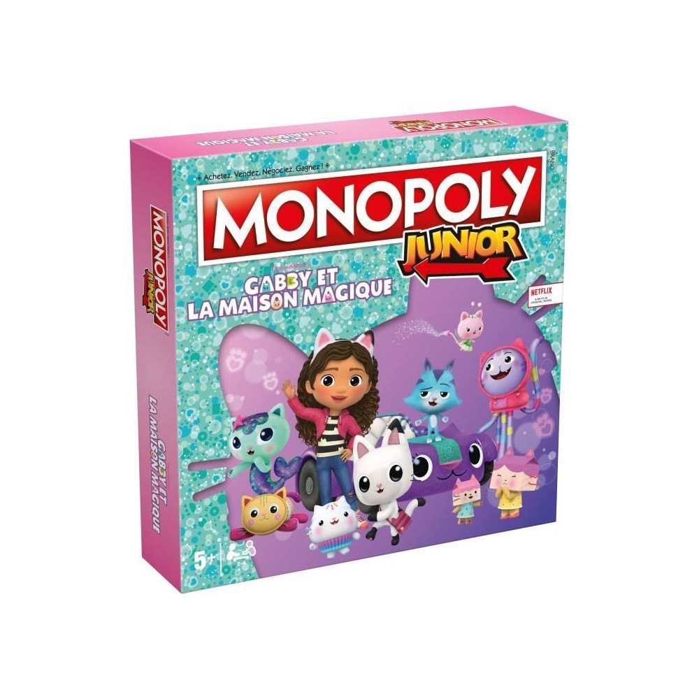 Jeu de société - WINNING MOVES - Monopoly Junior Gabby et la Maison