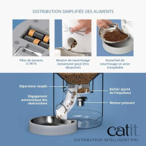 CATIT - PIXI Distributeur de croquettes connecté pour chat - 1,2 kg (