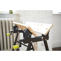 RYOBI - Etabli pliable orientable a 90° - table bambou 605 x 625 x 79