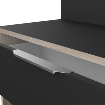 Buffet de cuisine - Décor chene brut et noir - Contemporain - 1 porte