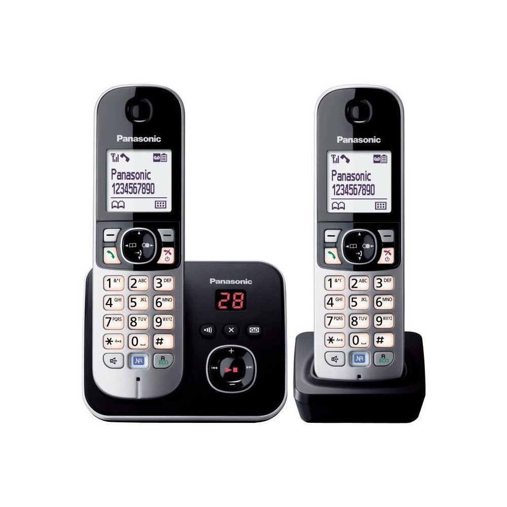 Téléphone sans fil duo PANASONIC KXTG6822 avec réduction de bruit e