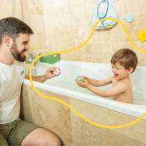 Badabulle Lot de 4 Aspergeurs de bain - Jouets de Bain en Silicone Sou