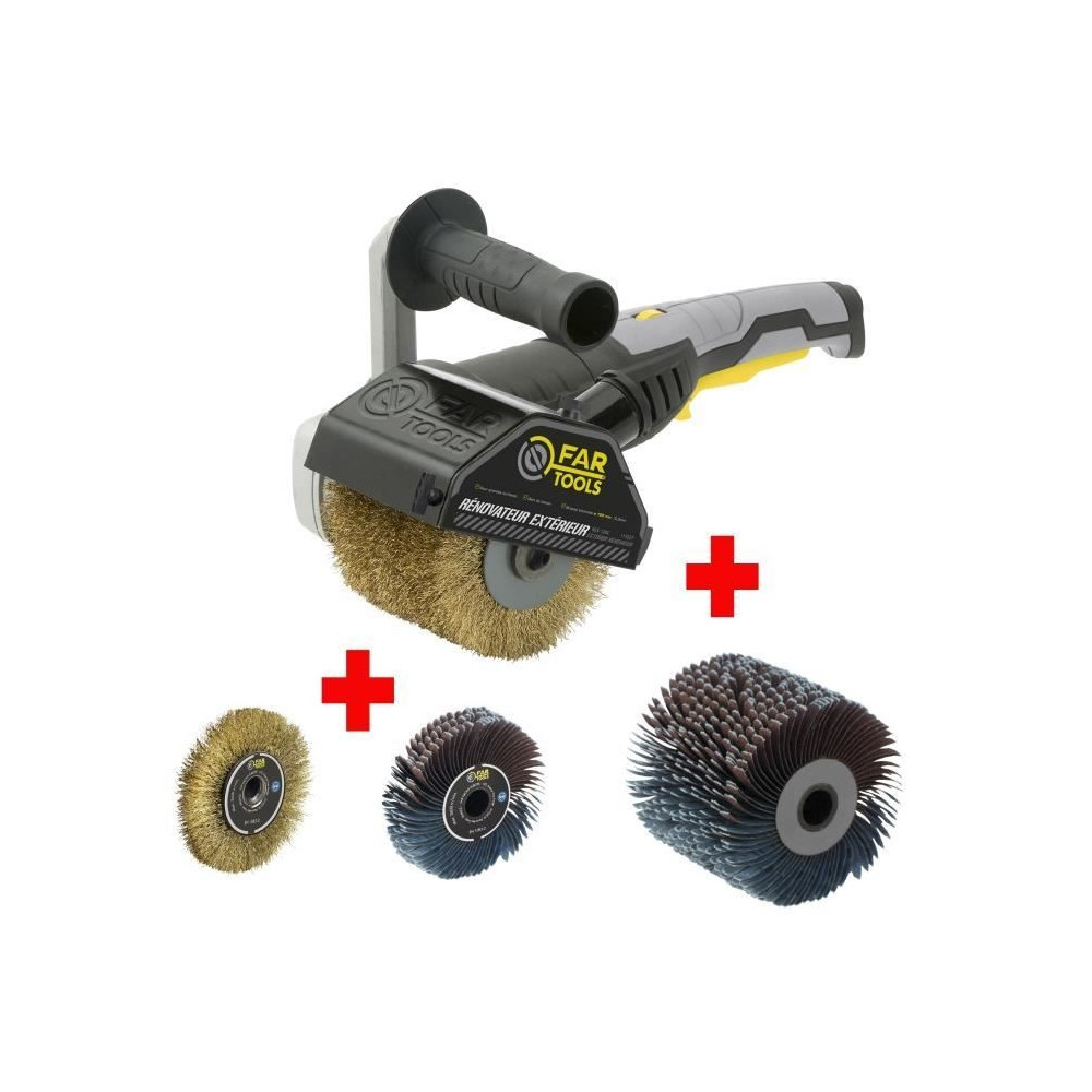 FARTOOLS PACK REX120C RENOVATEUR EXTERIEUR + BROSSE METALLIQUE DE PREC