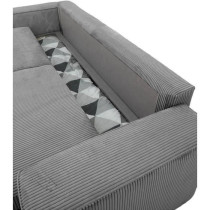 Canapé convertible 3 places JOSH - Velours côtelé Anthracite - Coff