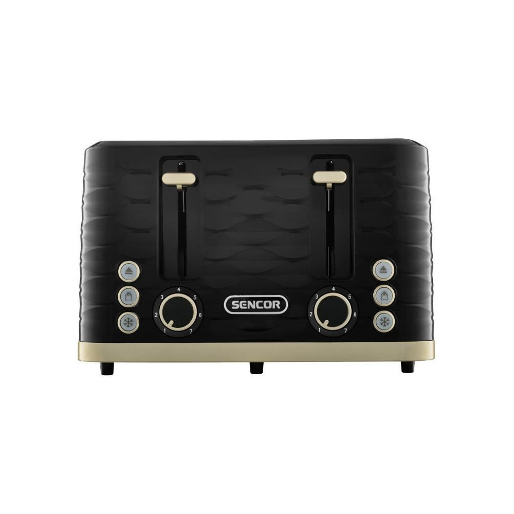 Grille-pain - SENCOR - STS 7551BK - 1600 W - 4 fentes - Noir / or