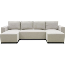 Canapé d'angle convertible panoramique PHARELL 5/6 places - Tissu bei