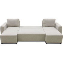 Canapé d'angle convertible panoramique PHARELL 5/6 places - Tissu bei