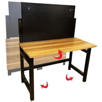 Etabli pliable en acier et bois DEFPRO - Charge maximale d'outillage 5