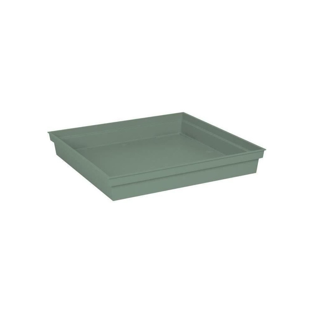 Soucoupe carrée Toscane - EDA PLASTIQUE - 40 cm - Vert laurier - Plas