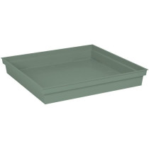 Soucoupe carrée Toscane - EDA PLASTIQUE - 40 cm - Vert laurier - Plas