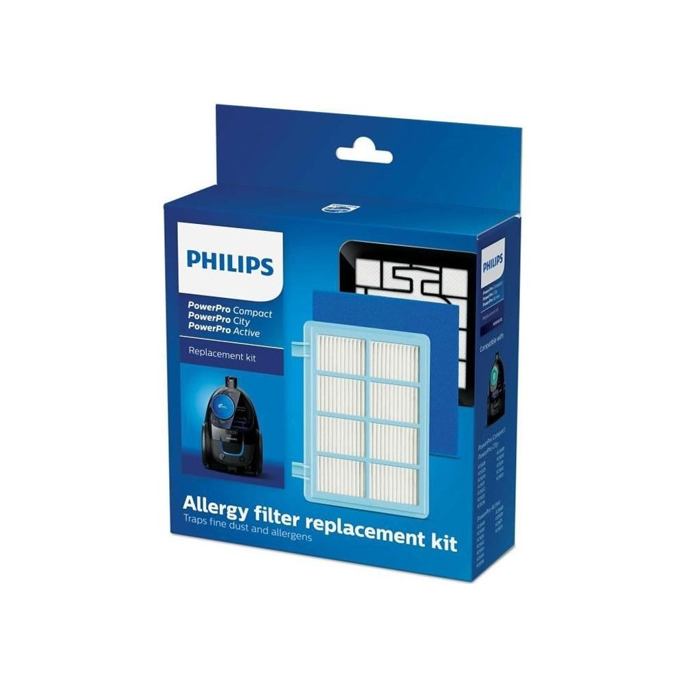 Kit de filtres de rechange pour aspirateur Philips PowerPro Compact &