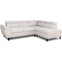 Canapé d'angle convertible - 4 personnes - STAN - Tissu Beige - 3 té