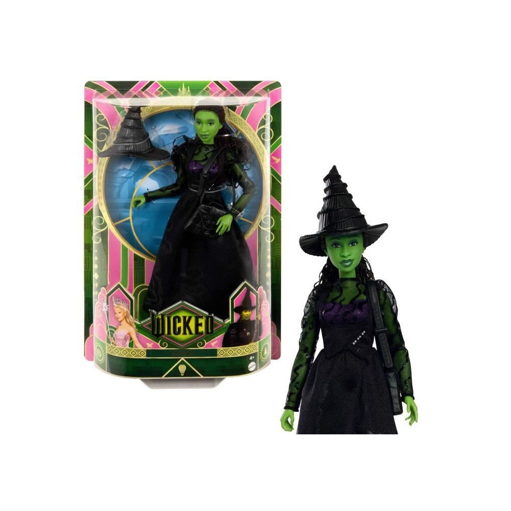 Mattel-Wicked-Poupée Elphaba avec accessoires et habillages amovibles
