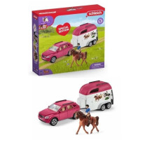Voiture avec remorque pour chevaux, Coffret schleich avec 1 cheval sch