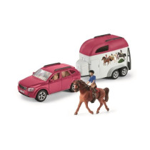 Voiture avec remorque pour chevaux, Coffret schleich avec 1 cheval sch