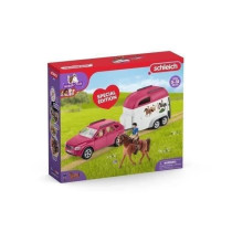 Voiture avec remorque pour chevaux, Coffret schleich avec 1 cheval sch