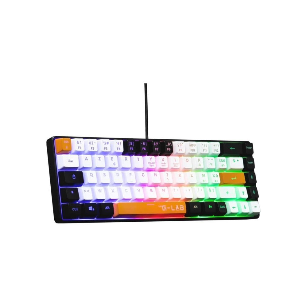 Clavier Gamer - The G-Lab - KEYZ HYDROGEN - 60% Format Compact - Rétr