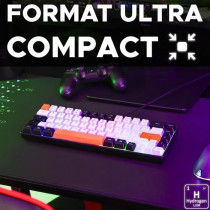 Clavier Gamer - The G-Lab - KEYZ HYDROGEN - 60% Format Compact - Rétr