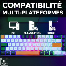 Clavier Gamer - The G-Lab - KEYZ HYDROGEN - 60% Format Compact - Rétr
