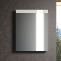 Mirror Cabinet - AMANDA - 2 mirror doors - L60 x D17 x H77 cm - White