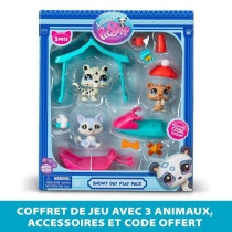 Pack a theme 3 Pets - BANDAI - Littlest Pet Shop Snow - Animals and ac