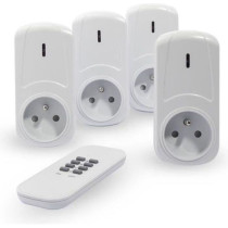 Chacon Kit of 4 on/off remote -controlled sockets + remote control