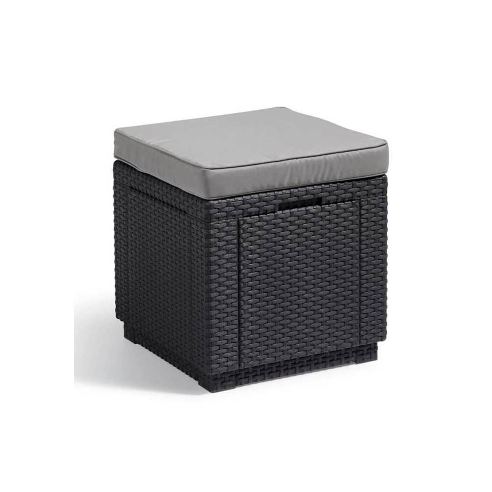 ALLIBERT GARDEN Pouf table with cushion and integrated storage - Imita