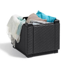 ALLIBERT GARDEN Pouf table with cushion and integrated storage - Imita