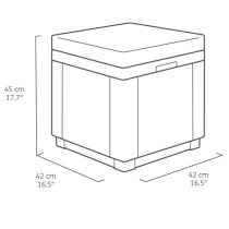 ALLIBERT GARDEN Pouf table with cushion and integrated storage - Imita
