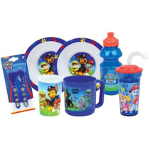 Dish set - FUN HOUSE - PAW PATROL - Glass, 2 soup plates Ø16 cm, cutl