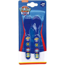 Dish set - FUN HOUSE - PAW PATROL - Glass, 2 soup plates Ø16 cm, cutl