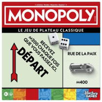 Classic Monopoly, board game, with storage box and large pawns, 2 to 6