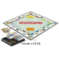 Classic Monopoly, board game, with storage box and large pawns, 2 to 6