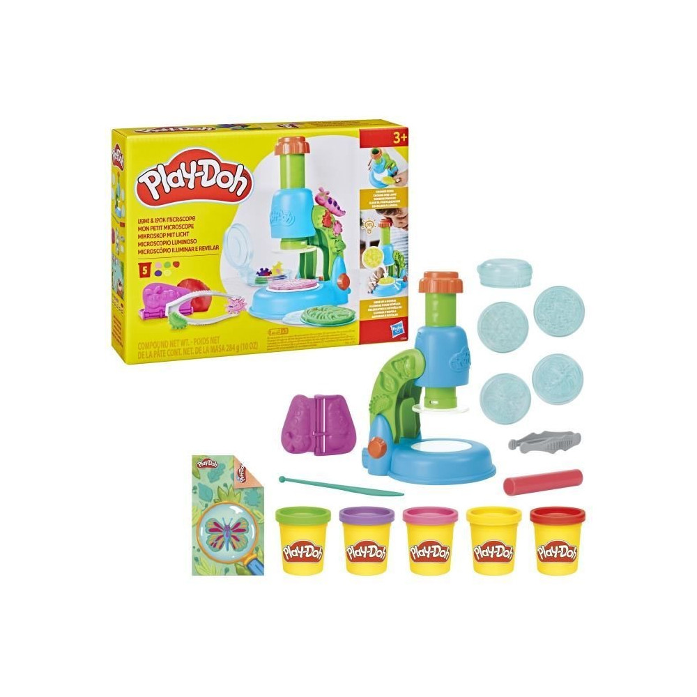 Play-Doh My Little Microscope, modeling clay, 9 accessories and 5 colo