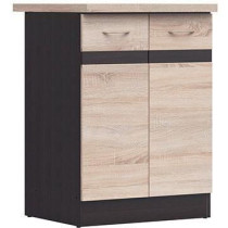 Junona Cooking Low Cabinet 60 Cm - 2 doors - Worktop - Chene Sonoma
