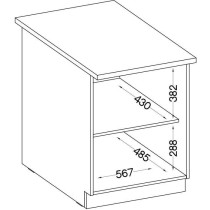 Low cabinet 2 hinged doors - matt gray - L 60 x D 51.6 x H 85 cm - las