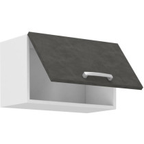 Tilting door hood - matt gray - L 60 x 31.6 x H 36 cm - lassen