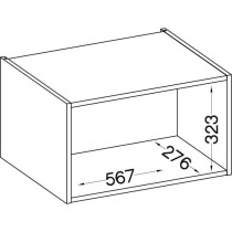 Tilting door hood - matt gray - L 60 x 31.6 x H 36 cm - lassen