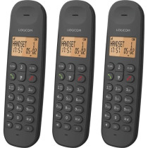 Cordless landline phone - LOGICOM - DECT ILOA 350 TRIO - Black - Witho