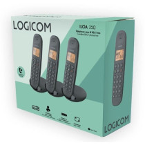 Cordless landline phone - LOGICOM - DECT ILOA 350 TRIO - Black - Witho