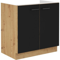 MODENA - Meuble sous evier - 2 portes battantes - 80 cm - Chene artisa