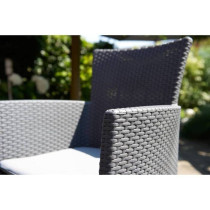 IOWA Woven rattan-look garden armchair Gray